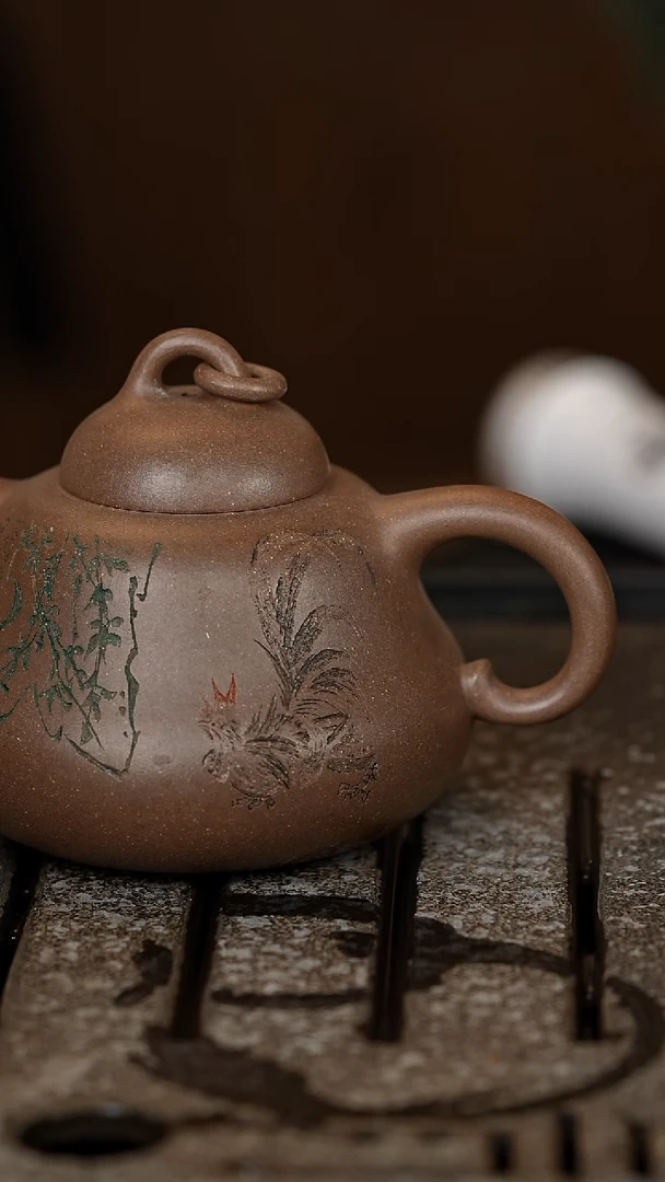 【闪购商品】紫砂茶壶葫芦龙宝砂青段160cc
