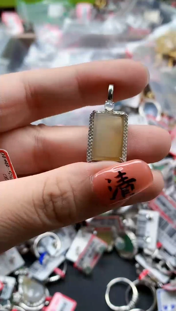 银S925镶嵌戒指翡翠天然A货缅甸翡翠