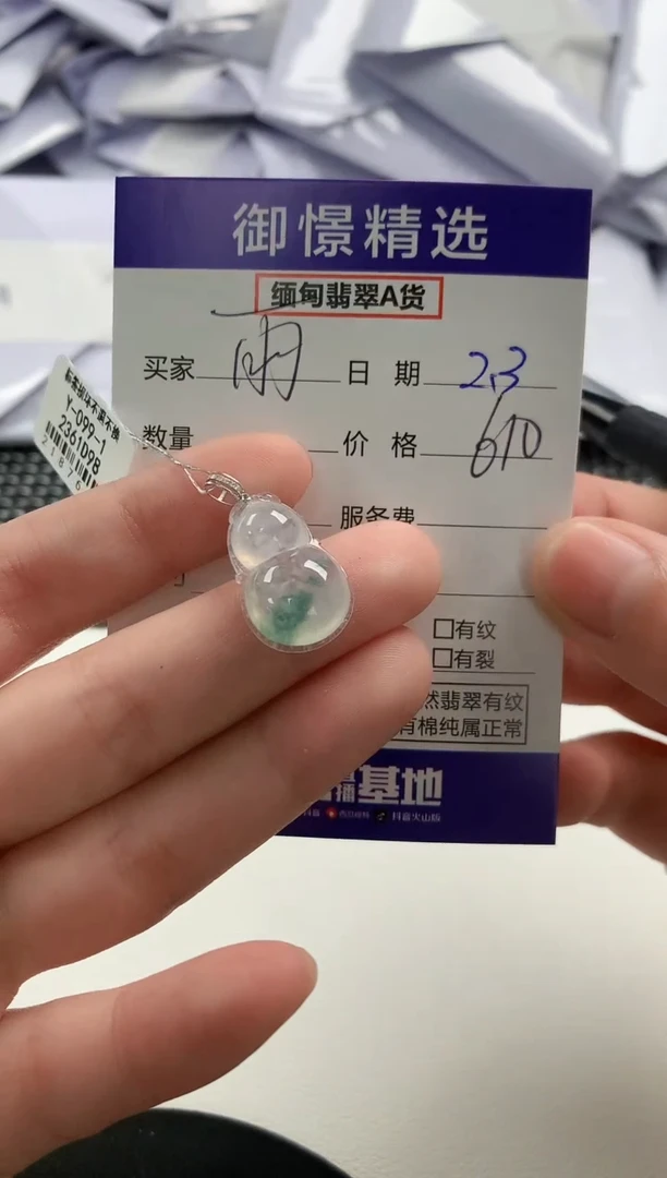 【闪购商品】翡翠颈饰18K金镶嵌65