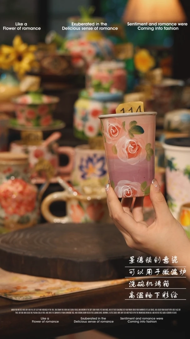 陶瓷114景德镇高温釉下彩绘设计师款式