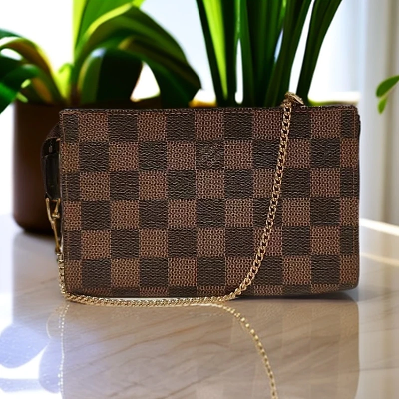 95新 LouisVuitton/路易威登 棕棋盘格钱包1210 1815