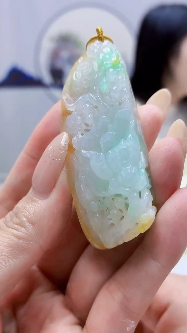 未镶嵌定制翡翠3495MM-毛货挂件99