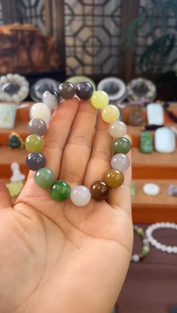 未镶嵌手串和田玉和田玉多宝手串带证书