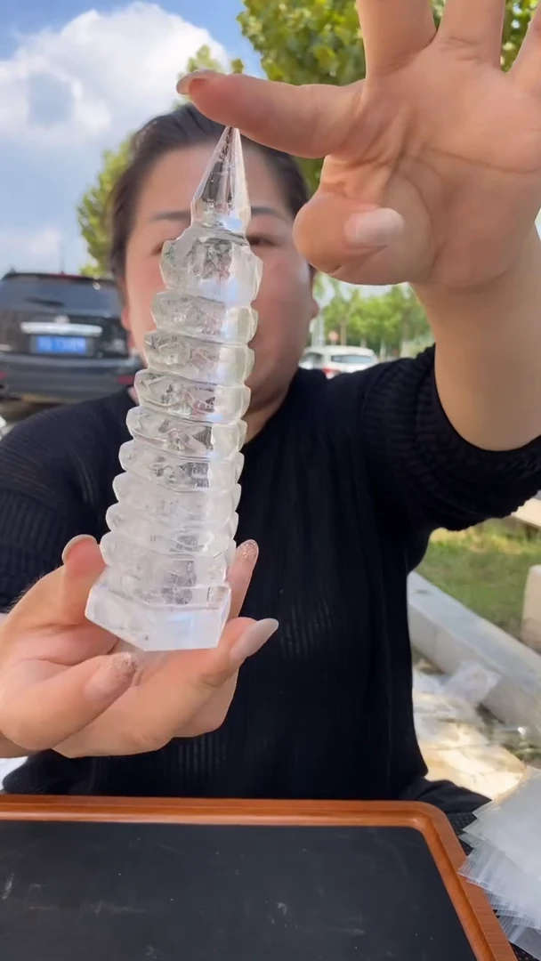 未镶嵌珠宝半成品水晶白水晶文昌塔D196