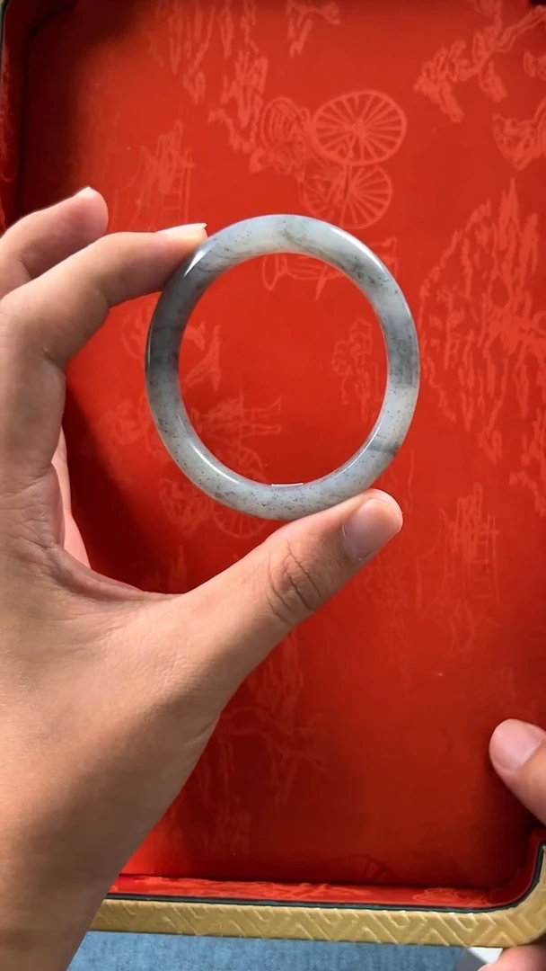 和田玉未镶嵌挂件新疆青花料52.8内径手镯