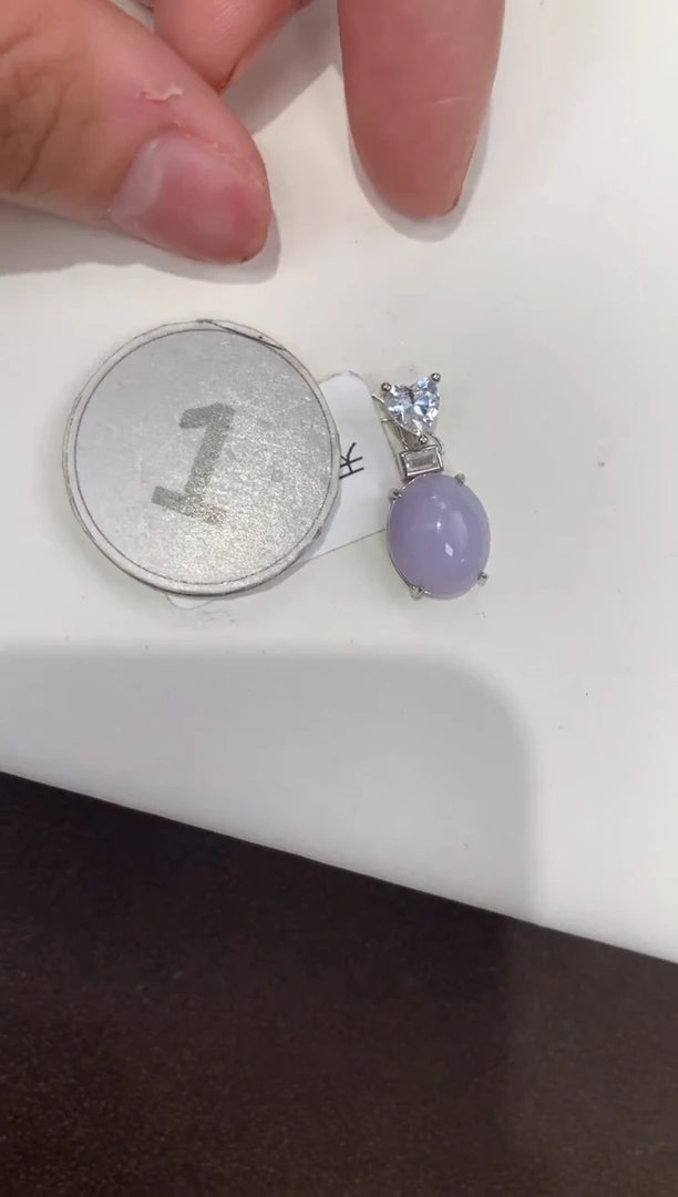 颈饰银S925镶嵌翡翠天然缅甸a货翡翠