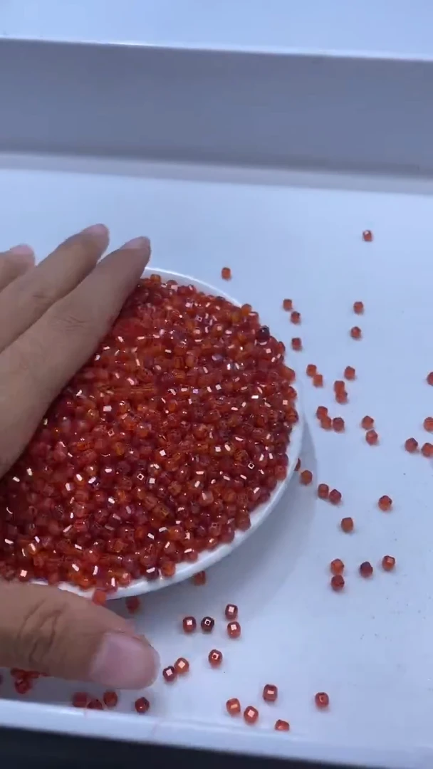 颈饰未镶嵌水晶X313金橙色碧玺方糖3*3mm*30颗