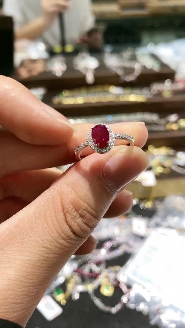 【闪购商品】红宝石戒指银S925镶嵌戒指