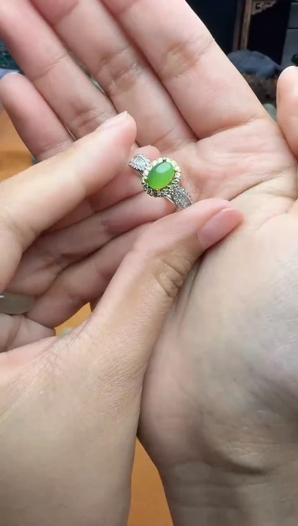 【闪购商品】和田玉戒指银S925镶嵌戒指03