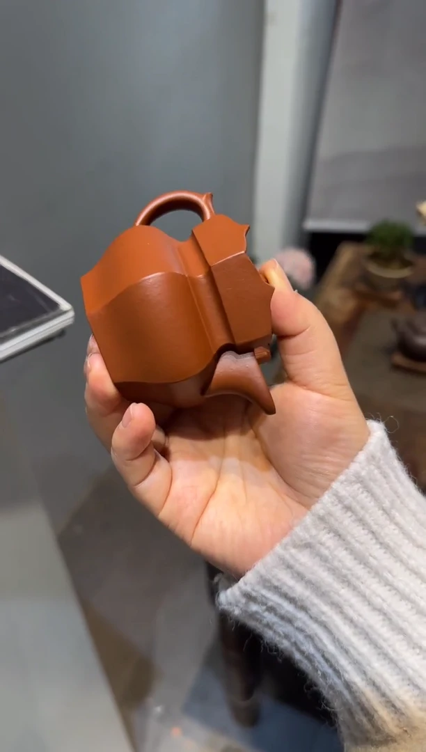 茶壶紫砂闻**舞朱泥小僧帽 90ml