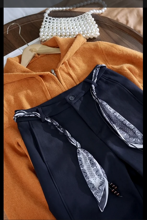 2025新款秋冬加厚钛金棉设计感显瘦时尚宽松百搭休闲阔腿裤