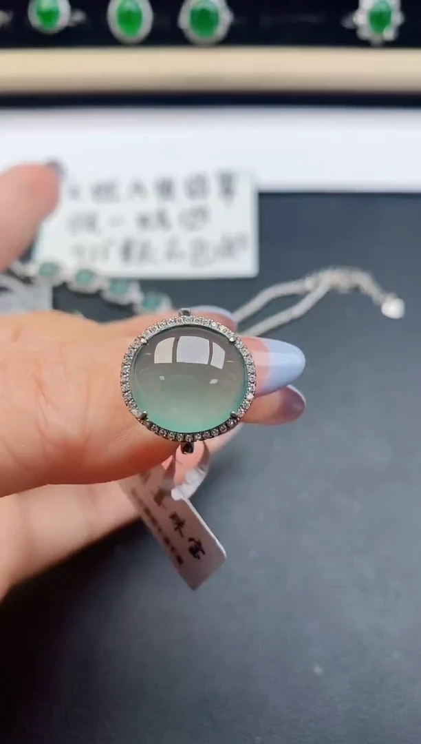 翡翠戒指银S925镶嵌1