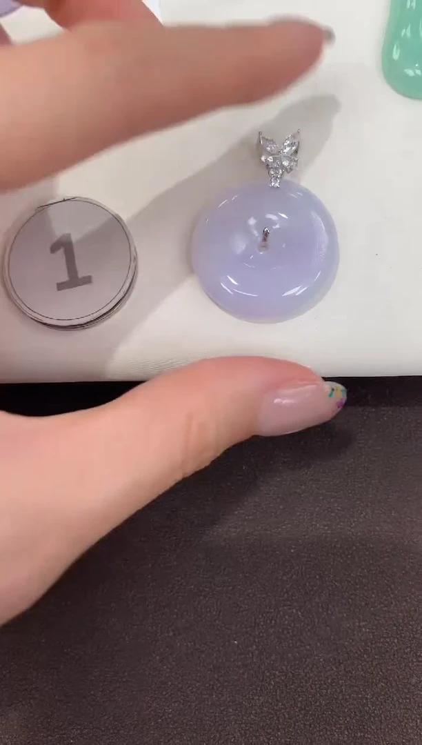 颈饰银S925镶嵌翡翠天然缅甸A货翡翠