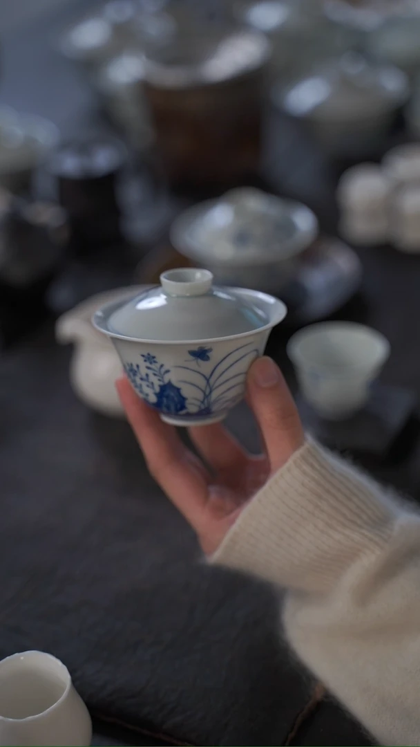 【闪购商品】壶大合小满 蝴蝶盖碗一个