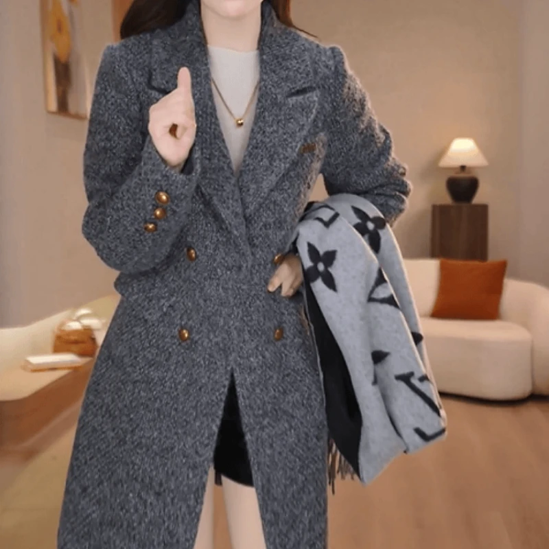 C351【外套】2025冬季新款时尚气质修身显瘦高端精致加棉加厚外套