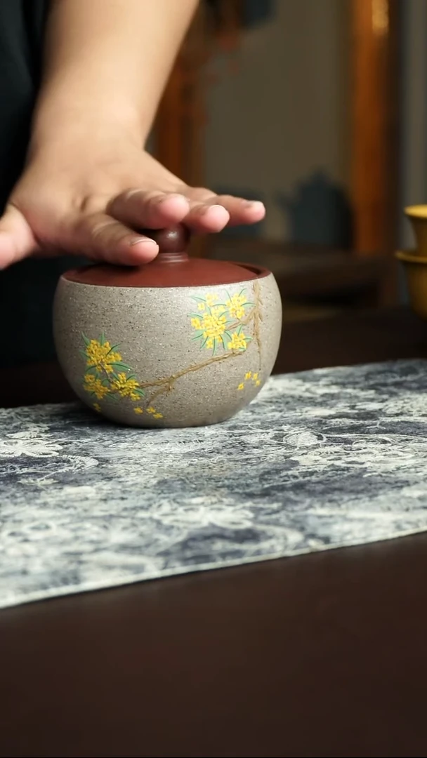 茶杯紫砂16号宜兴紫砂原矿作品茶叶罐