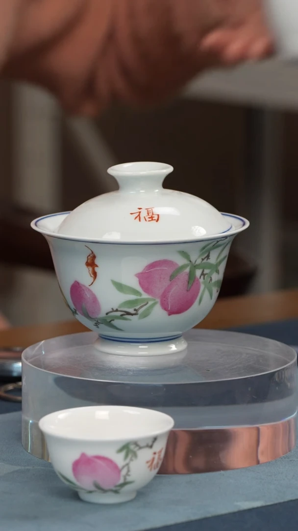 盖碗瓷徐传贵【福寿双全】