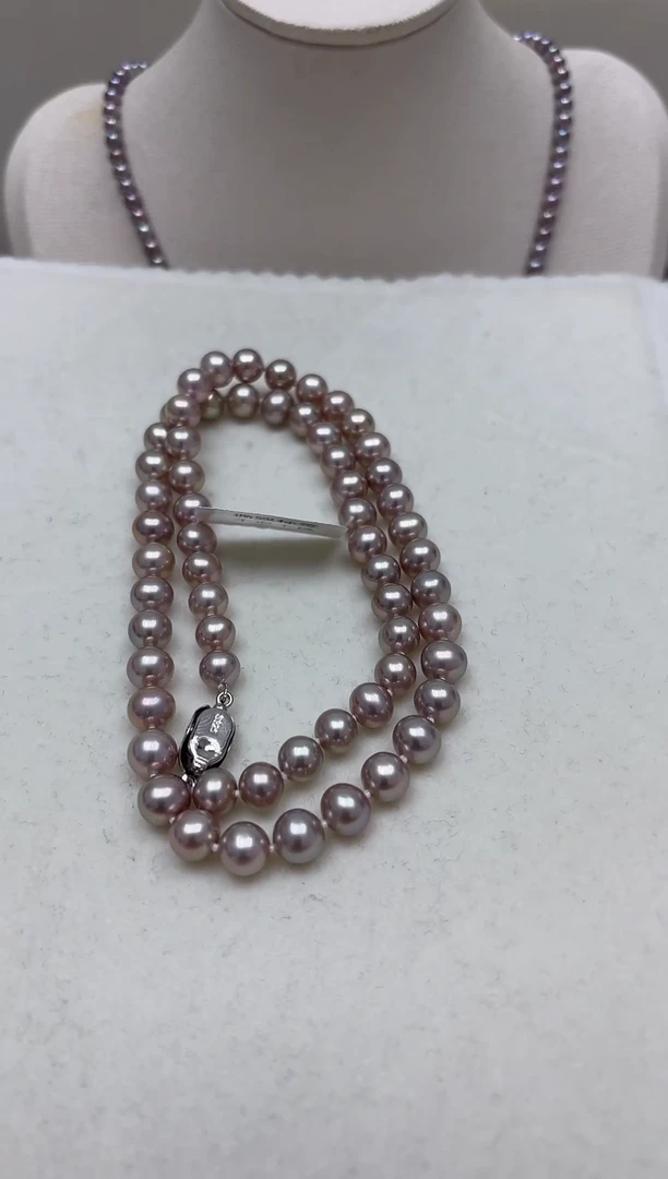 银S925镶嵌项链淡水珍珠项链