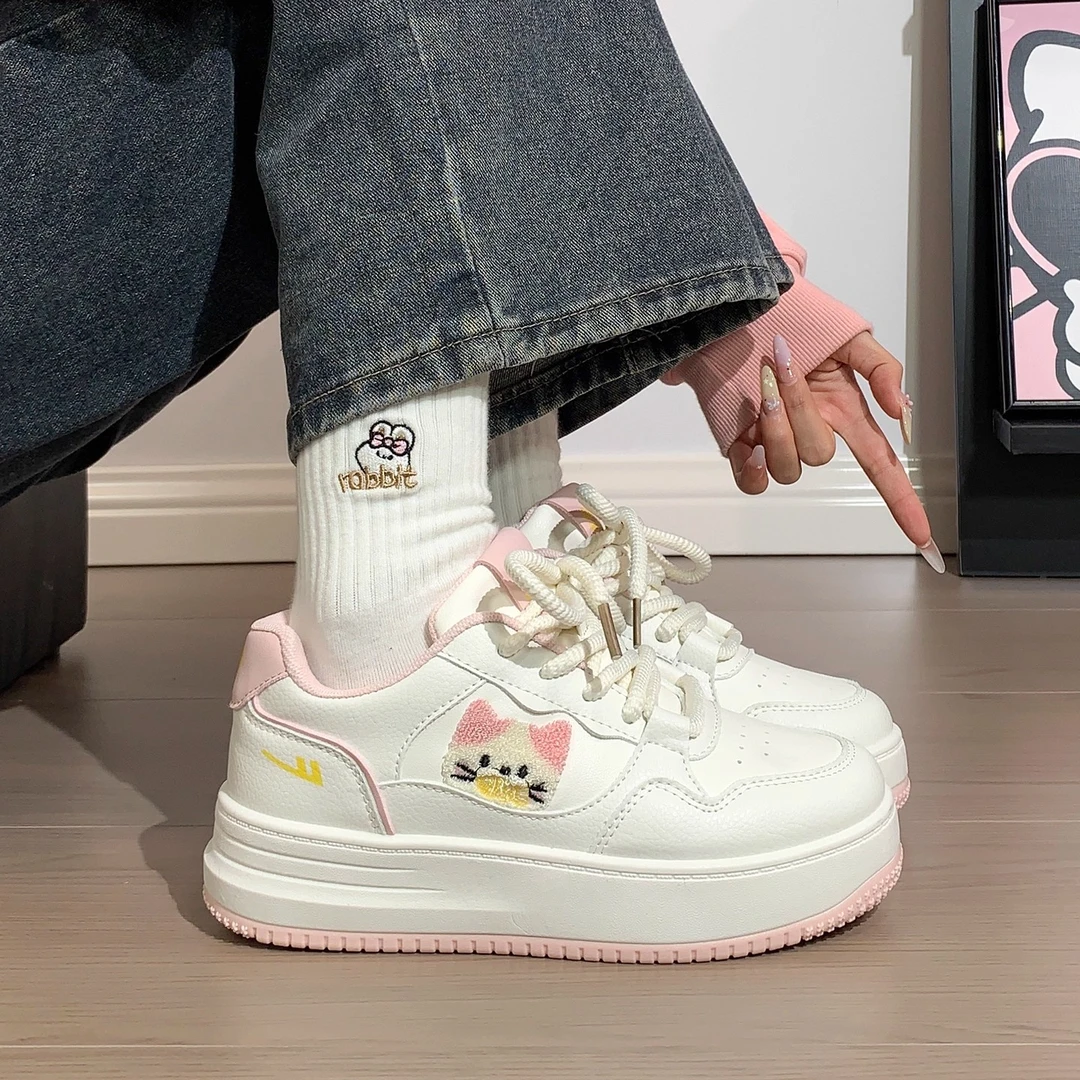 回力原创猫咪厚底小白鞋女款百搭配裙子小众爆款增高休闲学生板鞋