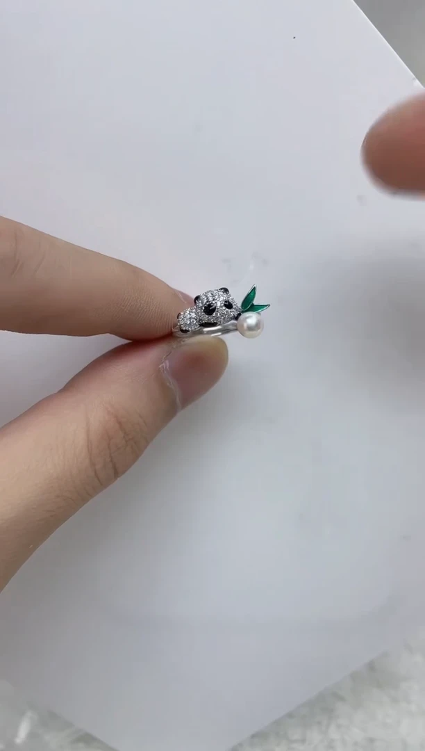 银S925镶嵌戒指海水珍珠