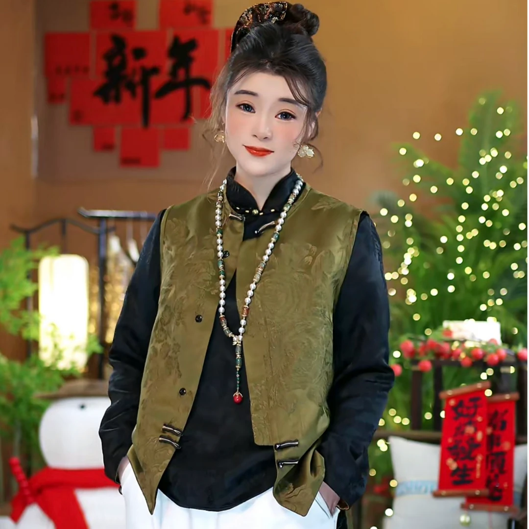 【春款两面穿咸菜绿马甲】新款开春必备单品时尚多穿款