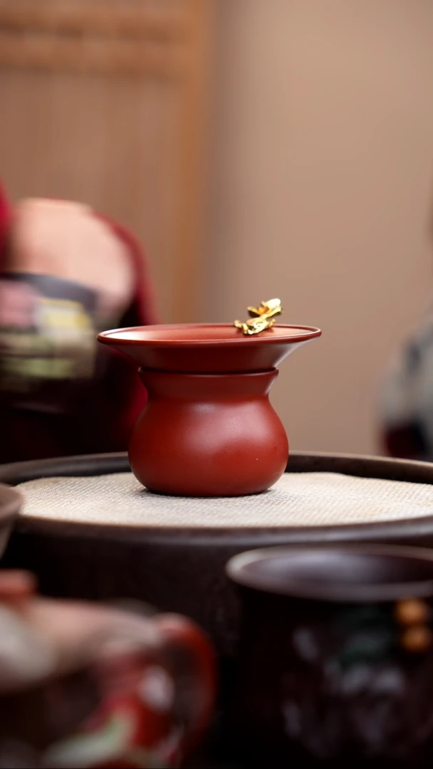 【闪购商品】紫砂茶壶朱泥金鱼茶漏