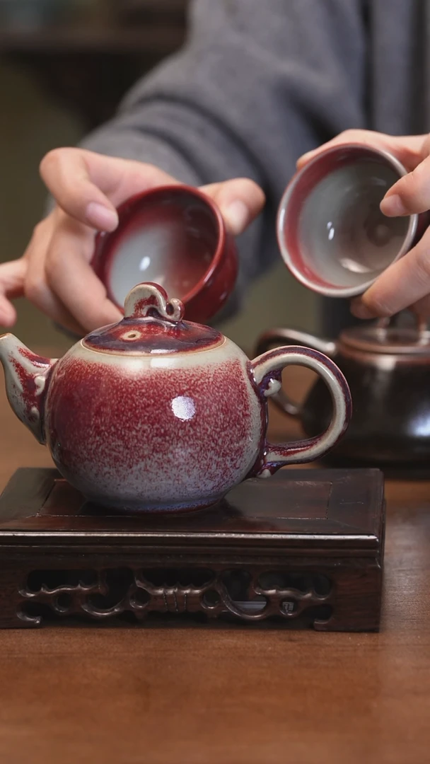 【闪购商品】Y宝丰宋官窑原产地钧瓷1壶2杯