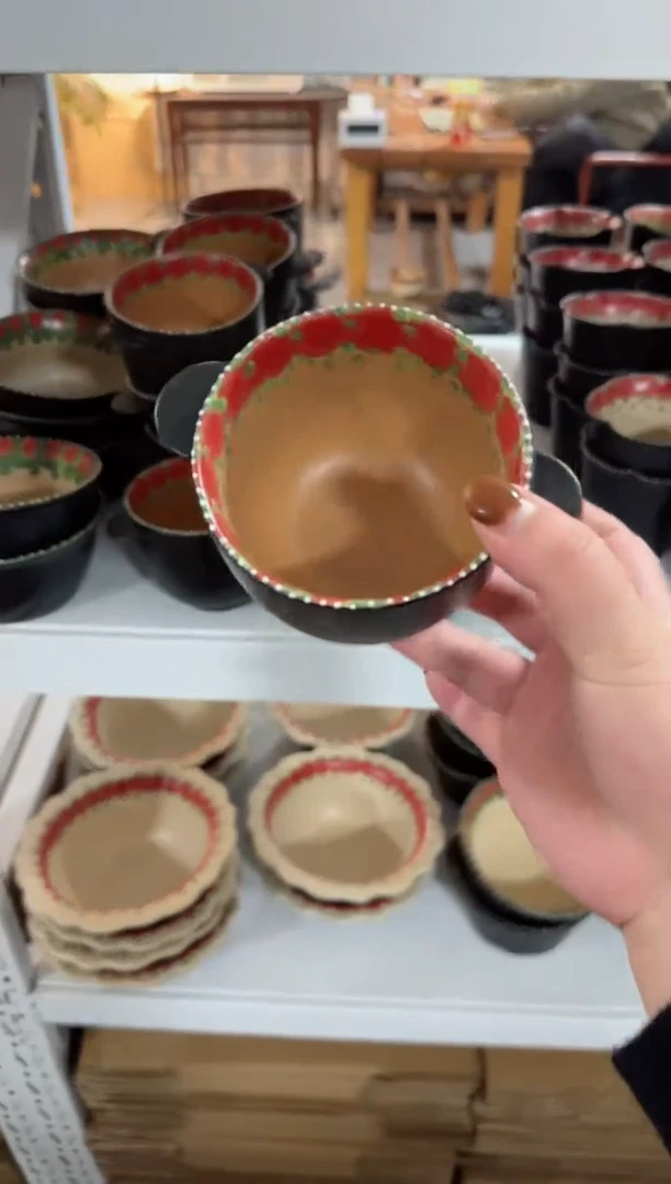 【闪购商品】黑色玫瑰碗高温瓷器