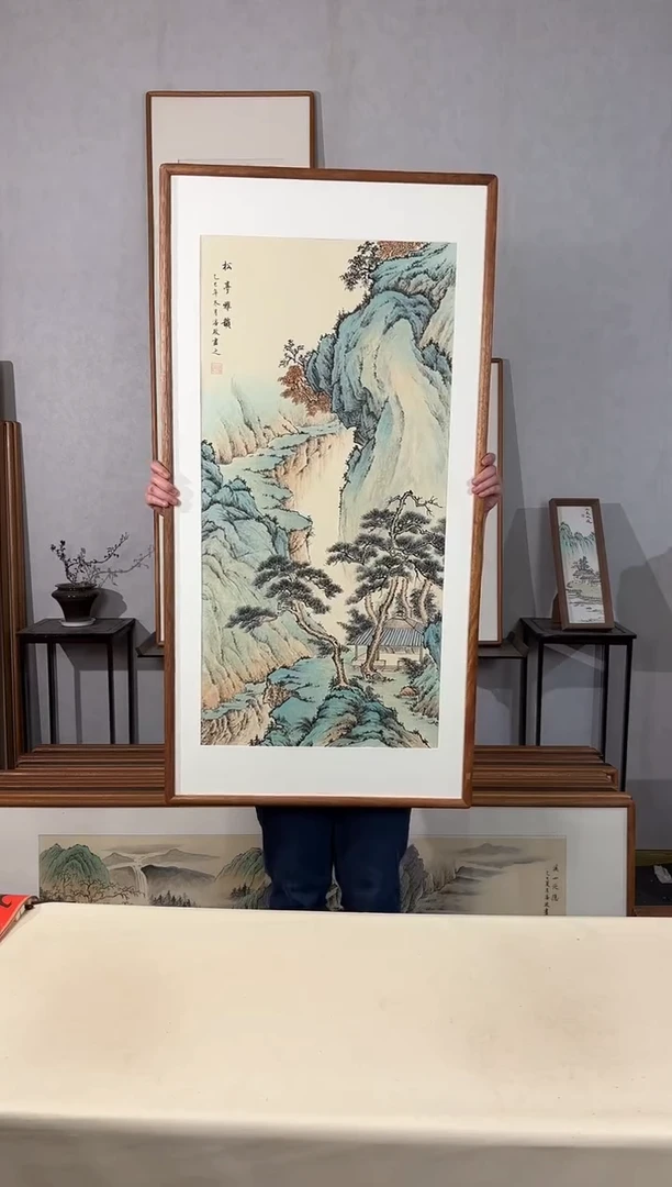 国画手绘*松亭雅韵*62*122cm带框发货