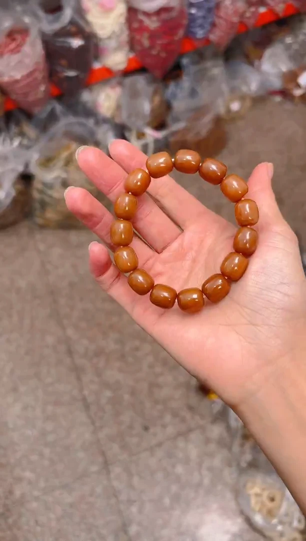 吊坠菩提根/象牙果深色咖色年糕单圈