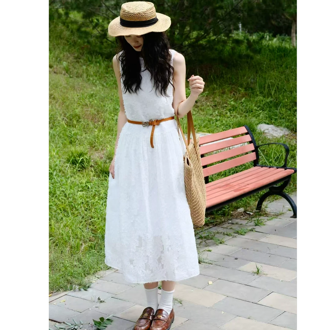 AMASS/阿玛施夏季意式无袖休闲风慵懒风连衣裙优雅款长裙550014