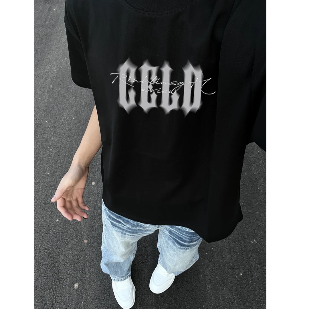 夏季新款纯棉280g美式复古短袖t恤男宽松潮流街头穿搭男生上衣