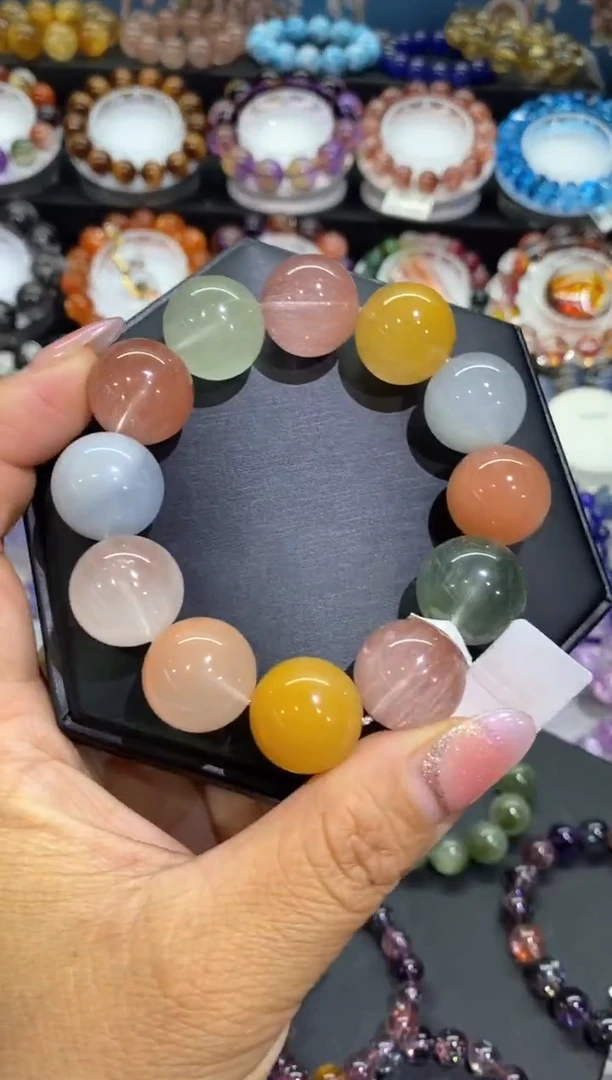 未镶嵌手链水晶彩兔毛17+