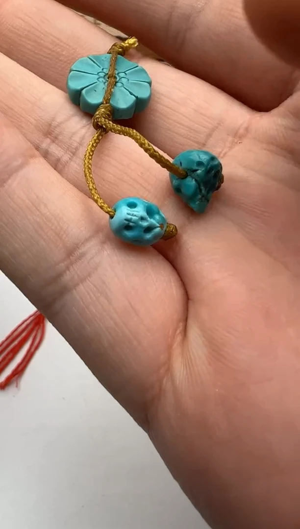 【闪购商品】绿松石珠子18K金镶嵌松石珠子