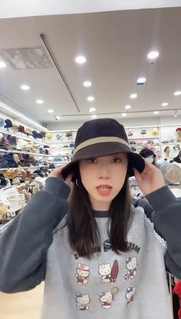 涤纶（聚酯纤维）咖色渔夫帽