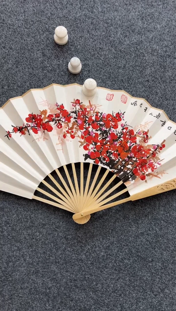 国画王夫怀-扇子-红梅-091