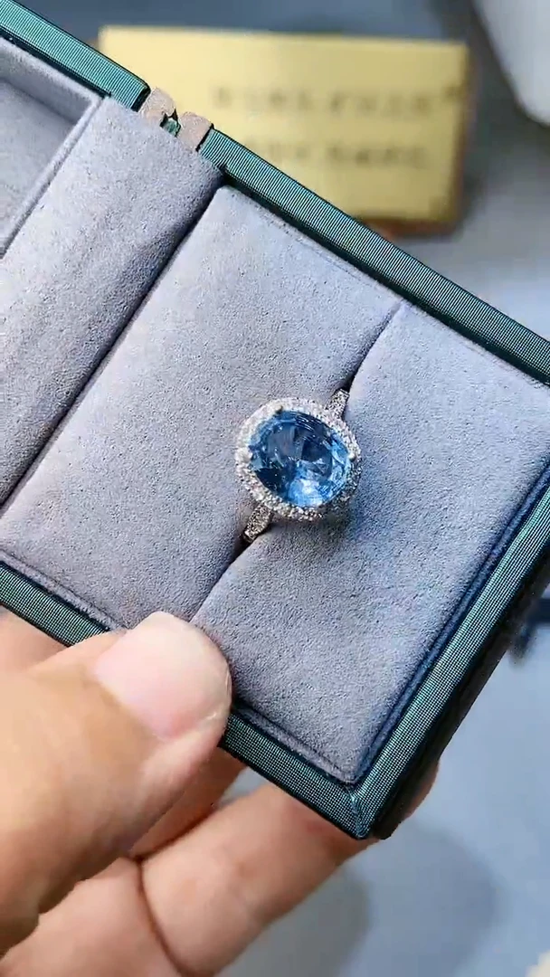 【闪购商品】海蓝宝石戒指银S925镶嵌354