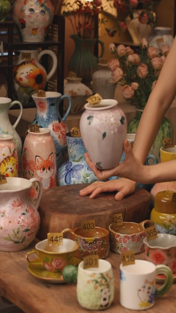 陶瓷景德镇设计师手作花器摆件侘寂风172