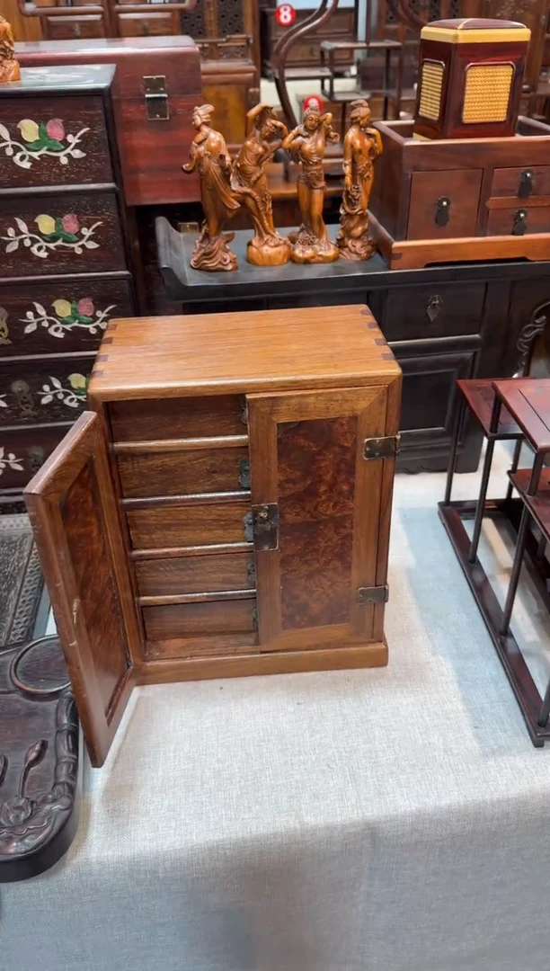 木花梨 带门小五斗柜