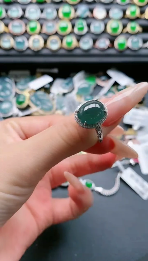 【闪购商品】翡翠戒指银S925镶嵌1111111