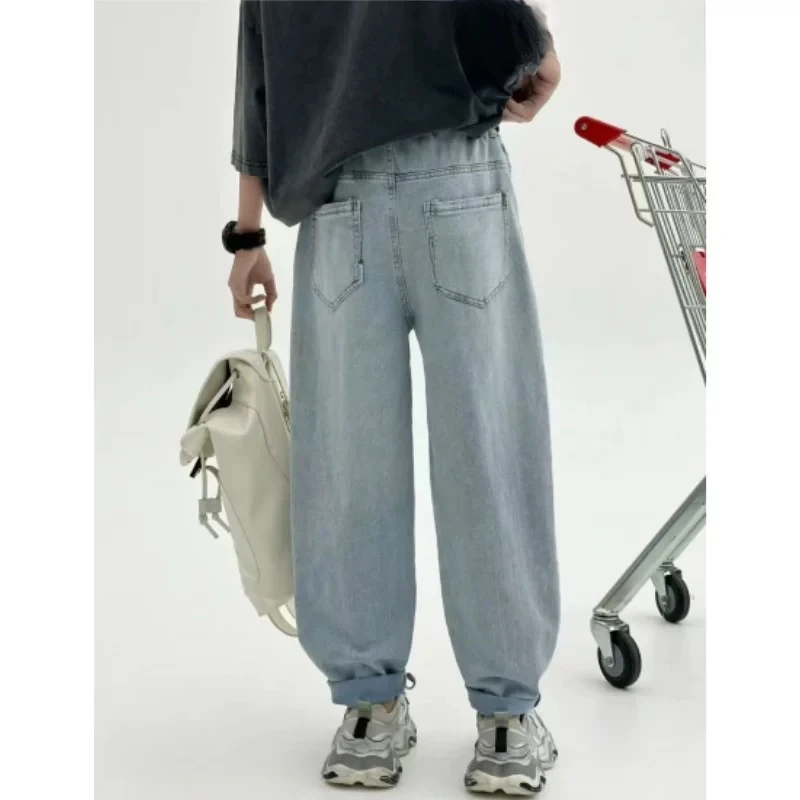 2025春夏款上新休闲百搭裤男童韩版时尚潮流水洗蓝牛仔裤/KK6676