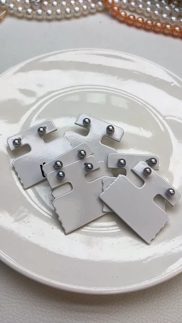 未镶嵌耳饰淡水珍珠灰色系5mm素钉(多样性发一）