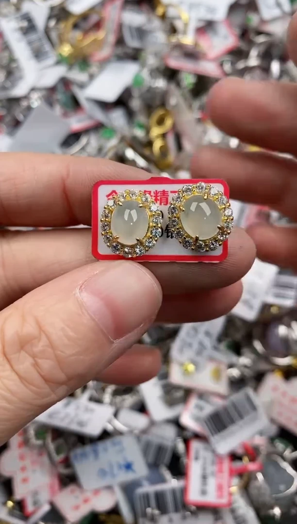 银S925镶嵌戒指翡翠666----10