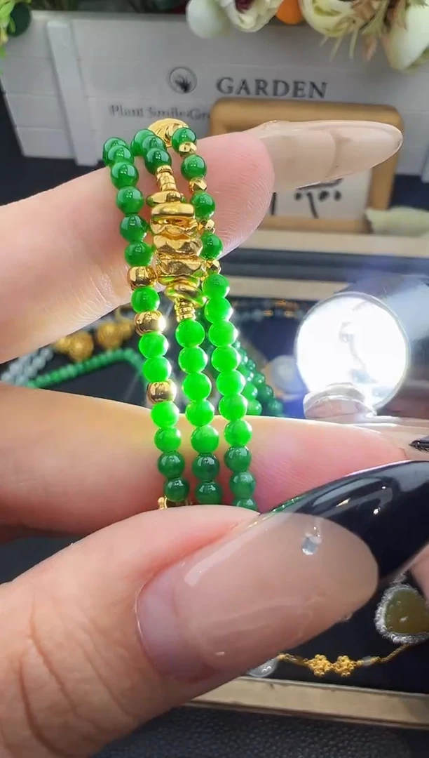 吊坠(不含链)18K金镶嵌翡翠勿拍