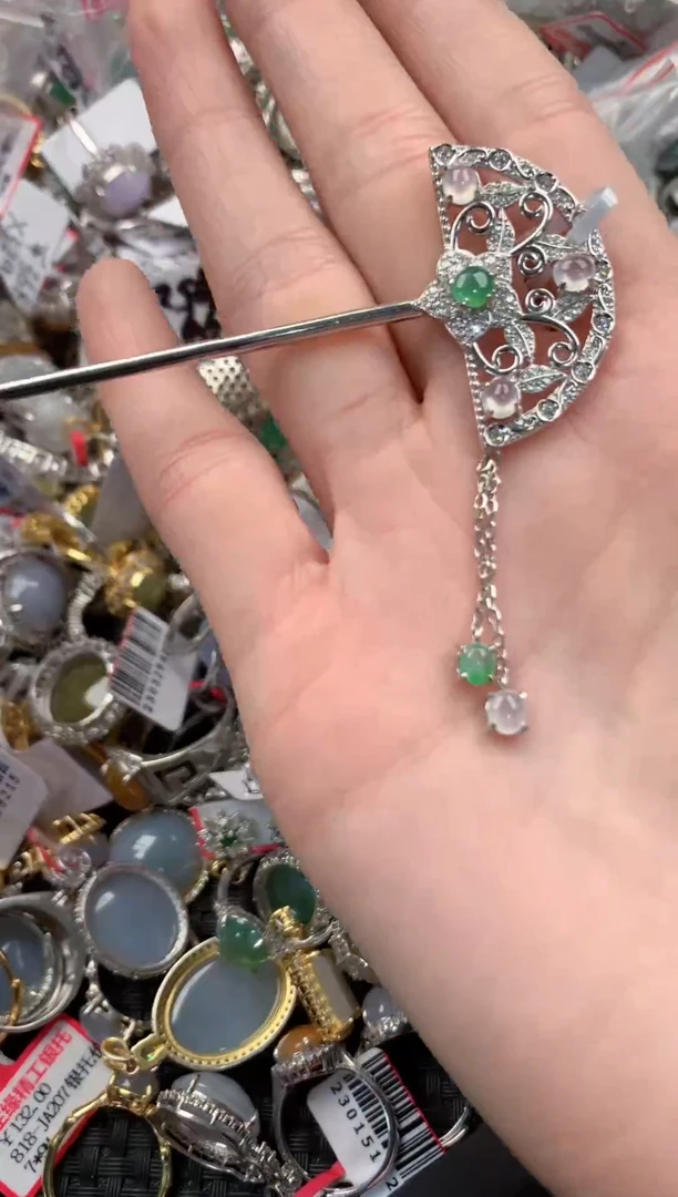 银S925镶嵌戒指翡翠777------8