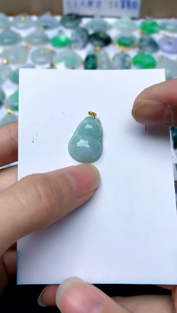 【闪购商品】翡翠颈饰18K金镶嵌7天然A货翡翠