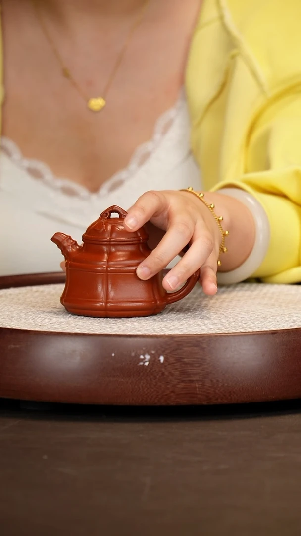 茶壶紫砂【惠慧】孟臣朱泥六方竹鼎   150CC