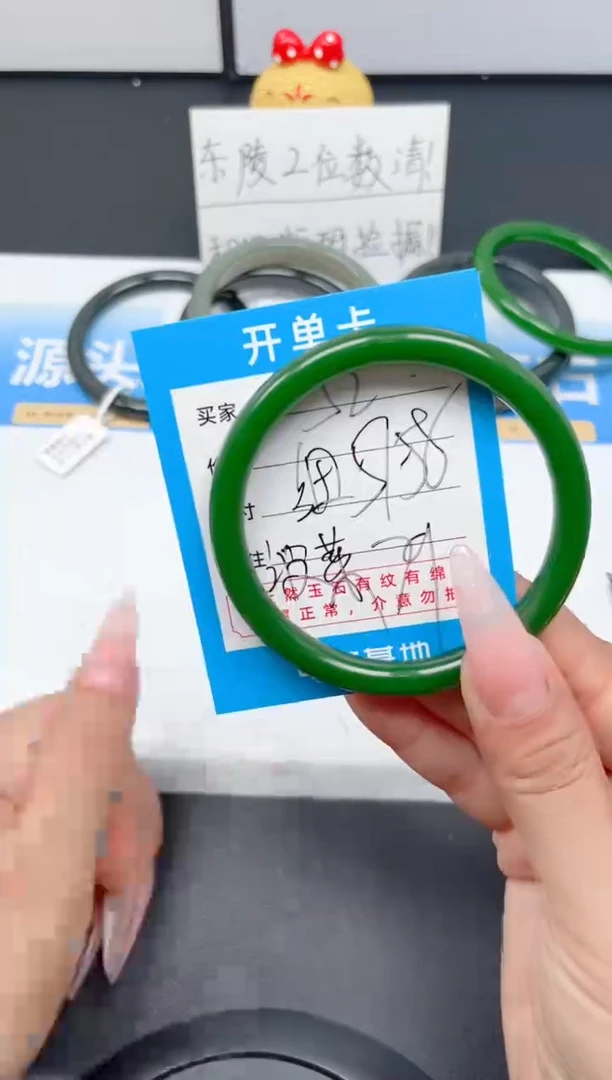 和田玉手镯未镶嵌52-菠菜圆条57-58