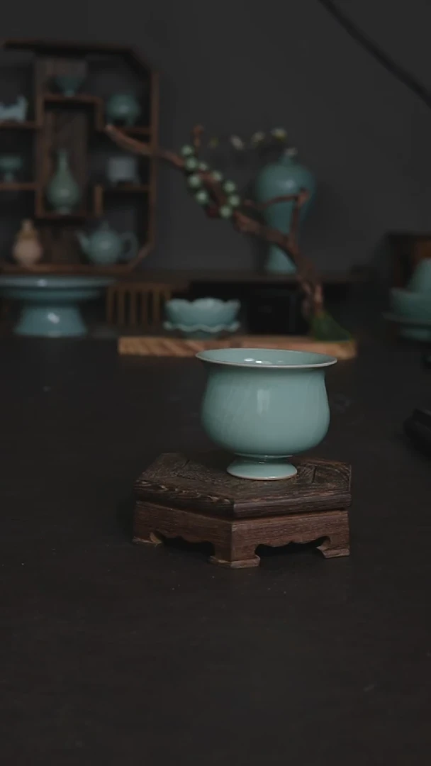 摆件陶手工玉兰杯杯 全品