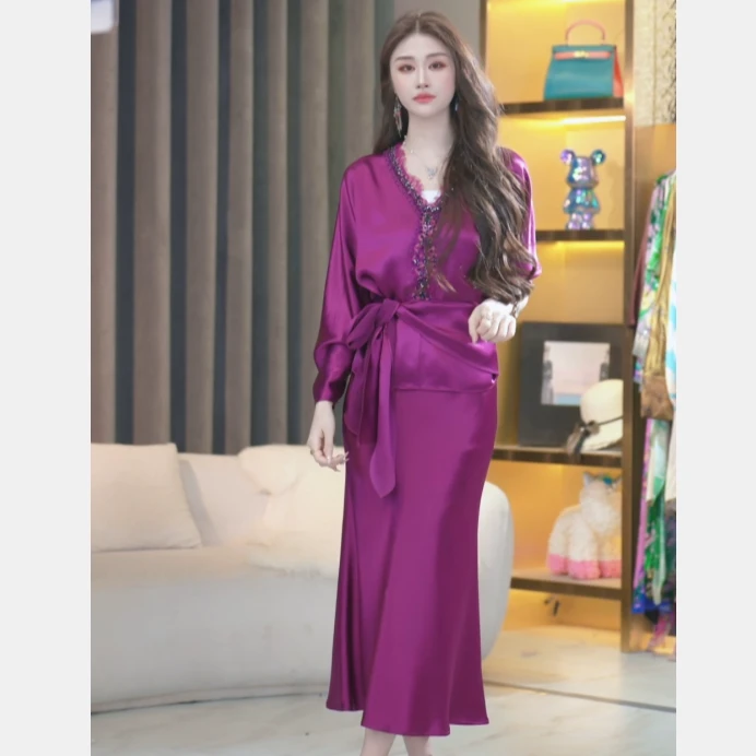 【张喜喜】气质重磅醋酸夏季新款轻奢套装 241102